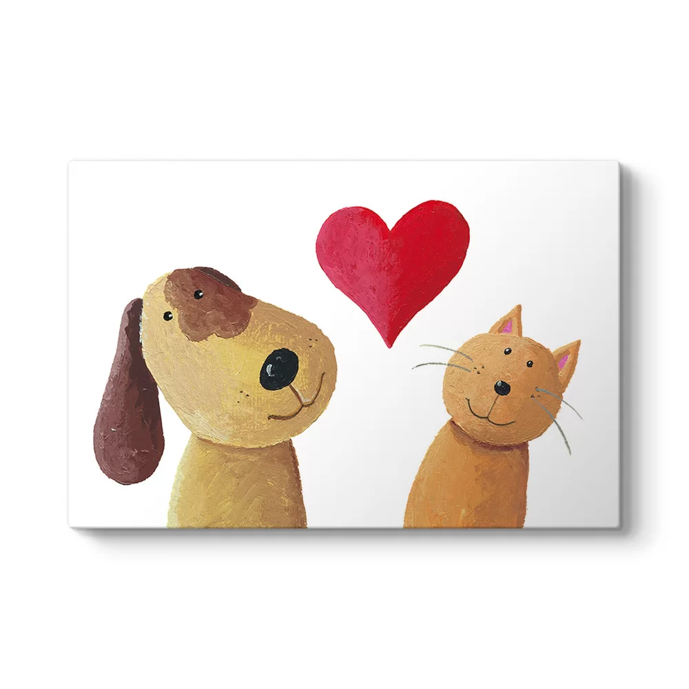 Kedicik ve Köpek Tablosu - Model 1